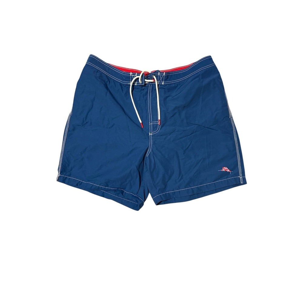 Tommy Bahama‎ Men Swimwear XL Blue Swim Trunks Fish Logo Board Shorts